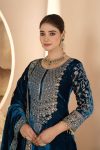DESIGNER VISCOSE VELVET EMBROIDERY CODING SEQUENCE WORK TOP PALAZZO WOTH DUPATTA FESTIVE WEAR WHOLESALE PRICE ETHNIC GARMENT (26)