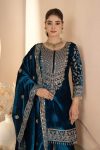 DESIGNER VISCOSE VELVET EMBROIDERY CODING SEQUENCE WORK TOP PALAZZO WOTH DUPATTA FESTIVE WEAR WHOLESALE PRICE ETHNIC GARMENT (26)