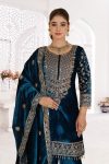DESIGNER VISCOSE VELVET EMBROIDERY CODING SEQUENCE WORK TOP PALAZZO WOTH DUPATTA FESTIVE WEAR WHOLESALE PRICE ETHNIC GARMENT (26)