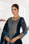 DESIGNER VISCOSE VELVET EMBROIDERY CODING SEQUENCE WORK TOP PALAZZO WOTH DUPATTA FESTIVE WEAR WHOLESALE PRICE ETHNIC GARMENT (26)