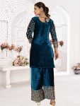 DESIGNER VISCOSE VELVET EMBROIDERY CODING SEQUENCE WORK TOP PALAZZO WOTH DUPATTA FESTIVE WEAR WHOLESALE PRICE ETHNIC GARMENT (26)