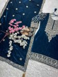 DESIGNER VISCOSE VELVET EMBROIDERY CODING SEQUENCE WORK TOP PALAZZO WOTH DUPATTA FESTIVE WEAR WHOLESALE PRICE ETHNIC GARMENT (26)