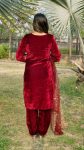 DESIGNER VISCOSE VELVET EMBROIDERY SEQUENCE WORK TOP BOTTOM WITH DUPATTA FESTIVE WEAR WHOLEASLE PRICE ETHNIC GARMENT (5)