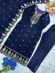 DESIGNER VISCOSE VELVET EMBROIDERY WORK TOPO BOTTOM WITH DUPATTA PARTY WEAR WHOLESALE PRICE ETHNIC GARMENT (3)