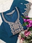 DESIGNER VISHITRA SILK SEQUENCE CODING EMBROIDERY WORK TOP BOTTOM WITH DUPATTA FESTIVE WEAR WHOLESALE PRICE ETHNIC GARMENT (4)