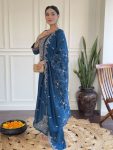 DESIGNER VISHITRA SILK SEQUENCE CODING EMBROIDERY WORK TOP BOTTOM WITH DUPATTA FESTIVE WEAR WHOLESALE PRICE ETHNIC GARMENT (4)
