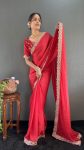 FABULOUS GEORGETTE SILK STONE WITH LACE WORK READY TO WEAR SAREE WITH UNSTITCHED BLOUSE PARTY WEAR WHOLESALE PRICE ETHNIC GARMENT (9)