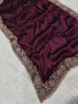 FANCY BURBERRY JIMMY CHOO EMBROIDERY EMBROIDERY DIAMOND WORK SAREE WITH UNSTITCHED BLOUSE PARTY WEAR WHOLESALE PRICE ETHNIC GARMENT (22)
