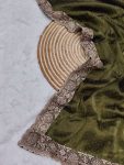 FANCY BURBERRY JIMMY CHOO EMBROIDERY EMBROIDERY DIAMOND WORK SAREE WITH UNSTITCHED BLOUSE PARTY WEAR WHOLESALE PRICE ETHNIC GARMENT (19)