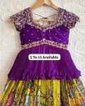 FANCY CHINON DIGITAL PRINTED EMBROIDERY SEQUENCE WORK KID’S LEHENGA CHOLI WITH DUPATTA PARTY WEAR WHOLESALE PRICE ETHNIC GARMENT (6)