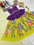 FANCY CHINON DIGITAL PRINTED EMBROIDERY SEQUENCE WORK KID’S LEHENGA CHOLI WITH DUPATTA PARTY WEAR WHOLESALE PRICE ETHNIC GARMENT (6)