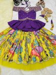 FANCY CHINON DIGITAL PRINTED EMBROIDERY SEQUENCE WORK KID’S LEHENGA CHOLI WITH DUPATTA PARTY WEAR WHOLESALE PRICE ETHNIC GARMENT (6)