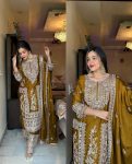 FANCY CHINON EMBROIDERY CODING DORI SEQUENCE WORK TOP PALAZZO WITH DUPATTA PARTY WEAR WHOLESALE PRICE ETHNIC GARMENT (5)