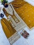 FANCY CHINON EMBROIDERY CODING DORI SEQUENCE WORK TOP PALAZZO WITH DUPATTA PARTY WEAR WHOLESALE PRICE ETHNIC GARMENT (5)