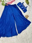 FANCY CHINON EMBROIDERY SEQUENCE WORK BLOUSE PALAZZO WITH SHRUG PARTY WEAR WHOLESALE PRICE ETHNIC GARMENT (5)