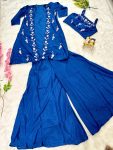 FANCY CHINON EMBROIDERY SEQUENCE WORK BLOUSE PALAZZO WITH SHRUG PARTY WEAR WHOLESALE PRICE ETHNIC GARMENT (5)