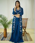 FANCY CHINON EMBROIDERY SEQUENCE WORK BLOUSE PALAZZO WITH SHRUG PARTY WEAR WHOLESALE PRICE ETHNIC GARMENT (5)