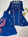 FANCY CHINON EMBROIDERY SEQUENCE WORK BLOUSE PALAZZO WITH SHRUG PARTY WEAR WHOLESALE PRICE ETHNIC GARMENT (5)