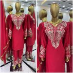 FANCY CHINON EMBROIDERY SEQUENCE WORK TOP BOTTOM WITH DUPATTA PARTY WEAR WHOLESALE PRICE ETHNIC GARMENT (3)