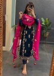 FANCY CHINON EMBROIDERY SEQUENCE WORK TOP BOTTOM WITH DUPATTA PARTY WEAR WHOLESALE PRICE ETHNIC GARMENT (11)