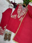 FANCY CHINON EMBROIDERY SEQUENCE WORK TOP BOTTOM WITH DUPATTA PARTY WEAR WHOLESALE PRICE ETHNIC GARMENT (3)