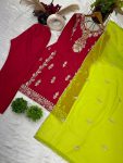 FANCY CHINON EMBROIDERY SEQUENCE WORK TOP BOTTOM WITH DUPATTA PARTY WEAR WHOLESALE PRICE ETHNIC GARMENT (4)