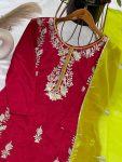 FANCY CHINON EMBROIDERY SEQUENCE WORK TOP BOTTOM WITH DUPATTA PARTY WEAR WHOLESALE PRICE ETHNIC GARMENT (4)