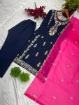 FANCY CHINON EMBROIDERY SEQUENCE WORK TOP BOTTOM WITH DUPATTA PARTY WEAR WHOLESALE PRICE ETHNIC GARMENT (11)