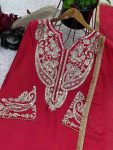 FANCY CHINON EMBROIDERY SEQUENCE WORK TOP BOTTOM WITH DUPATTA PARTY WEAR WHOLESALE PRICE ETHNIC GARMENT (3)