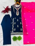FANCY CHINON EMBROIDERY SEQUENCE WORK TOP BOTTOM WITH DUPATTA PARTY WEAR WHOLESALE PRICE ETHNIC GARMENT (11)