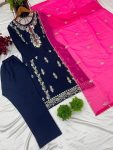 FANCY CHINON EMBROIDERY SEQUENCE WORK TOP BOTTOM WITH DUPATTA PARTY WEAR WHOLESALE PRICE ETHNIC GARMENT (11)