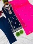 FANCY CHINON EMBROIDERY SEQUENCE WORK TOP BOTTOM WITH DUPATTA PARTY WEAR WHOLESALE PRICE ETHNIC GARMENT (11)