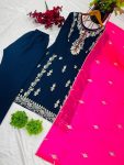 FANCY CHINON EMBROIDERY SEQUENCE WORK TOP BOTTOM WITH DUPATTA PARTY WEAR WHOLESALE PRICE ETHNIC GARMENT (11)
