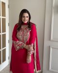FANCY CHINON EMBROIDERY SEQUENCE WORK TOP BOTTOM WITH DUPATTA PARTY WEAR WHOLESALE PRICE ETHNIC GARMENT (3)