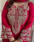 FANCY CHINON EMBROIDERY SEQUENCE WORK TOP BOTTOM WITH DUPATTA PARTY WEAR WHOLESALE PRICE ETHNIC GARMENT (3)