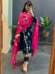 FANCY CHINON EMBROIDERY SEQUENCE WORK TOP BOTTOM WITH DUPATTA PARTY WEAR WHOLESALE PRICE ETHNIC GARMENT (11)