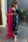 FANCY CHINON EMBROIDERY SEQUENCE WORK TOP BOTTOM WITH DUPATTA PARTY WEAR WHOLESALE PRICE ETHNIC GARMENT (11)