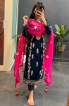 FANCY CHINON EMBROIDERY SEQUENCE WORK TOP BOTTOM WITH DUPATTA PARTY WEAR WHOLESALE PRICE ETHNIC GARMENT (11)