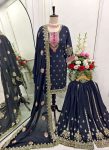 FANCY CHINON EMBROIDERY SEQUENCE WORK TOP SHARARA WITH DUPATTA PARTY WEAR WHOLESALE PRICE ETHNIC GARMENT (1)