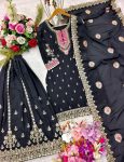 FANCY CHINON EMBROIDERY SEQUENCE WORK TOP SHARARA WITH DUPATTA PARTY WEAR WHOLESALE PRICE ETHNIC GARMENT (1)