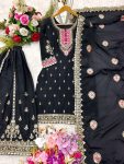 FANCY CHINON EMBROIDERY SEQUENCE WORK TOP SHARARA WITH DUPATTA PARTY WEAR WHOLESALE PRICE ETHNIC GARMENT (1)