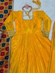 FANCY CHINON LACE WORK PLAIN GOWN WITH BOTTOM AND DITITAL PRINTED DUPATTA PARTY WEAR WHOLESALE PRICE ETHNIC GARMENT (3)