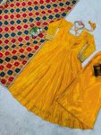 FANCY CHINON LACE WORK PLAIN GOWN WITH BOTTOM AND DITITAL PRINTED DUPATTA PARTY WEAR WHOLESALE PRICE ETHNIC GARMENT (3)