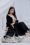 FANCY CHINON MULTI THREAD EMBROIDERY SEQUENCE WORK GOWN WITH DUPATTA PARTY WEAR WHOLESALE PRICE ETHNIC GARMENT (13)