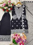 FANCY CHINON SILK EMBROIDERY SEQUENCE WORK TOP PALAZZO WITH DUPATTA PARTY WEAR WHOLESALE PRICE ETHNIC GARMENT (7)