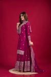 FANCY CHINON SILK EMBROIDERY SEQUENCE WORK TOP SHARARA WITH DUPATTA FESTIVE WEAR WHOLESALE PRICE ETHNIC GARMENT (11)