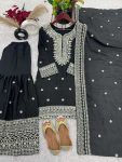 FANCY CHINON SILK EMBROIDERY SEQUENCE WORK TOP SHARARA WITH DUPATTA FESTIVE WEAR WHOLESALE PRICE ETHNIC GARMENT (9)