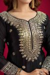 FANCY CHINON SILK EMBROIDERY SEQUENCE WORK TOP SHARARA WITH DUPATTA FESTIVE WEAR WHOLESALE PRICE ETHNIC GARMENT (9)