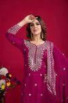 FANCY CHINON SILK EMBROIDERY SEQUENCE WORK TOP SHARARA WITH DUPATTA FESTIVE WEAR WHOLESALE PRICE ETHNIC GARMENT (11)