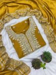 FANCY CHINON SILK EMBROIDERY SEQUENCE WORK TOP SHARARA WITH DUPATTA PARTY WEAR WHOLESALE PRICE ETHNIC GARMENT (12)